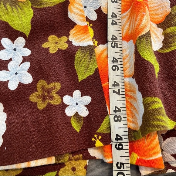 Vintage Ui-Maikai Bark Cloth Maxi Dress Hawaii Hibiscus Print Small - Picture 10 of 11